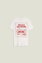 T-shirt Records da uomo in cotone con stampa grafica