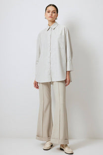 Camicia oversize in misto cotone