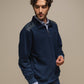 Polo da uomo con mezza zip in cotone e poliestere