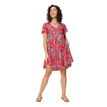Vestito estivo boho a maniche corte con scollo a V