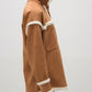 Soprabito effetto suede con bordo in shearling