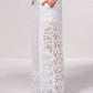 Pantaloni palazzo con pizzo e cintura regolabile