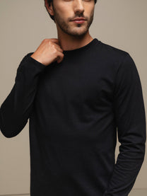 Maglia uomo girocollo a manica lunga in cotone e poliestere