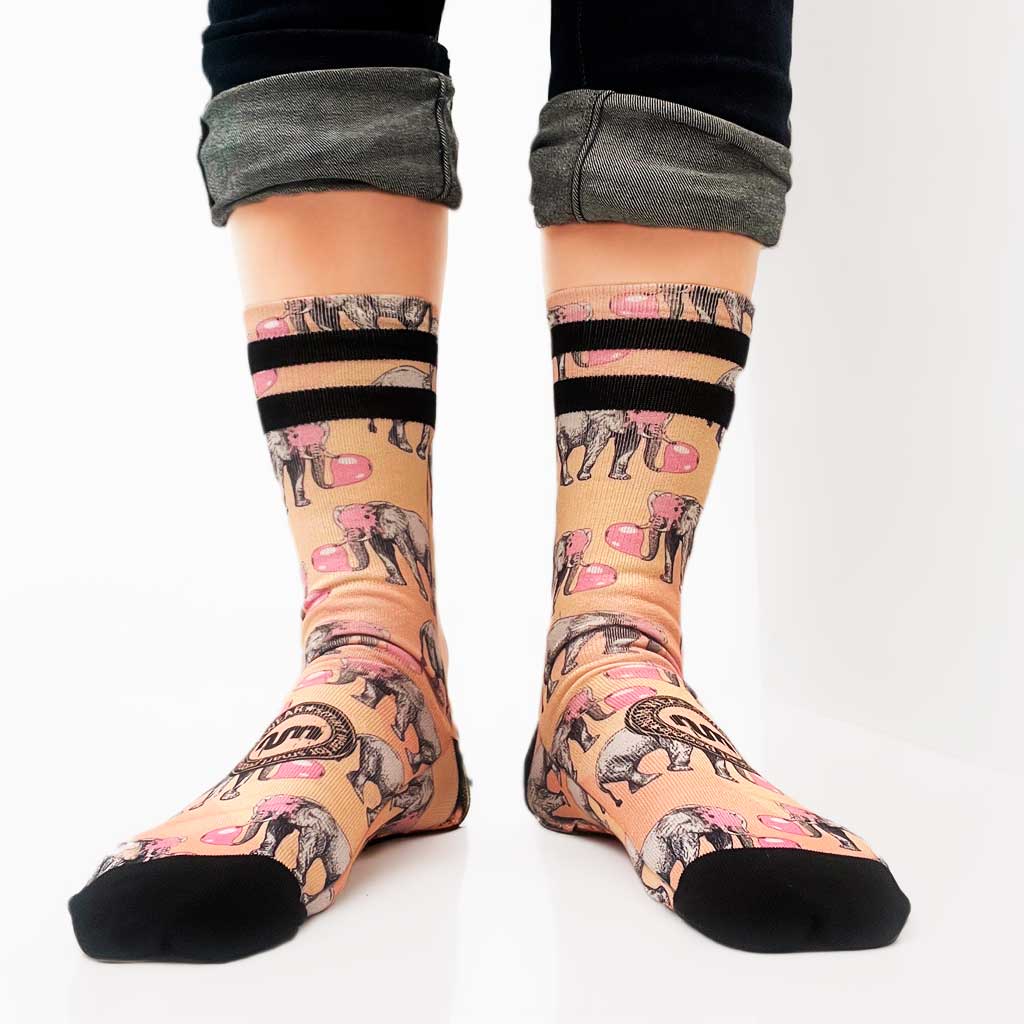 Calzini unisex con elefanti e bolle