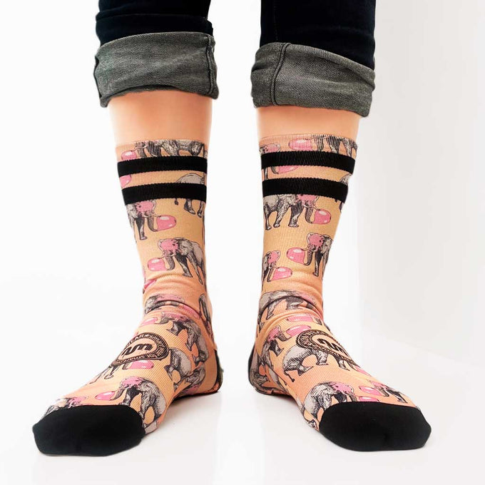 Calzini unisex con elefanti e bolle