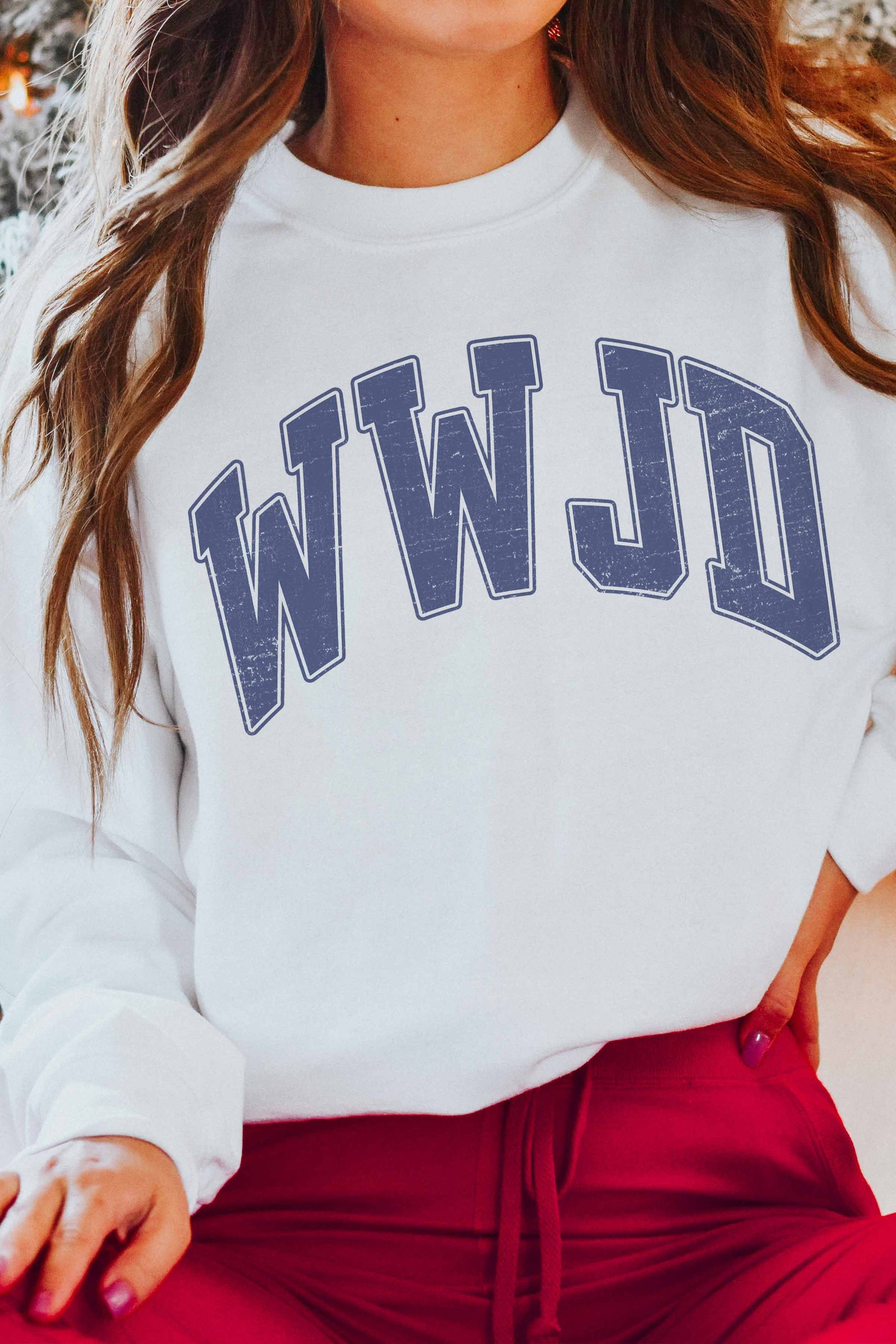 Felpa girocollo grafica WWJD
