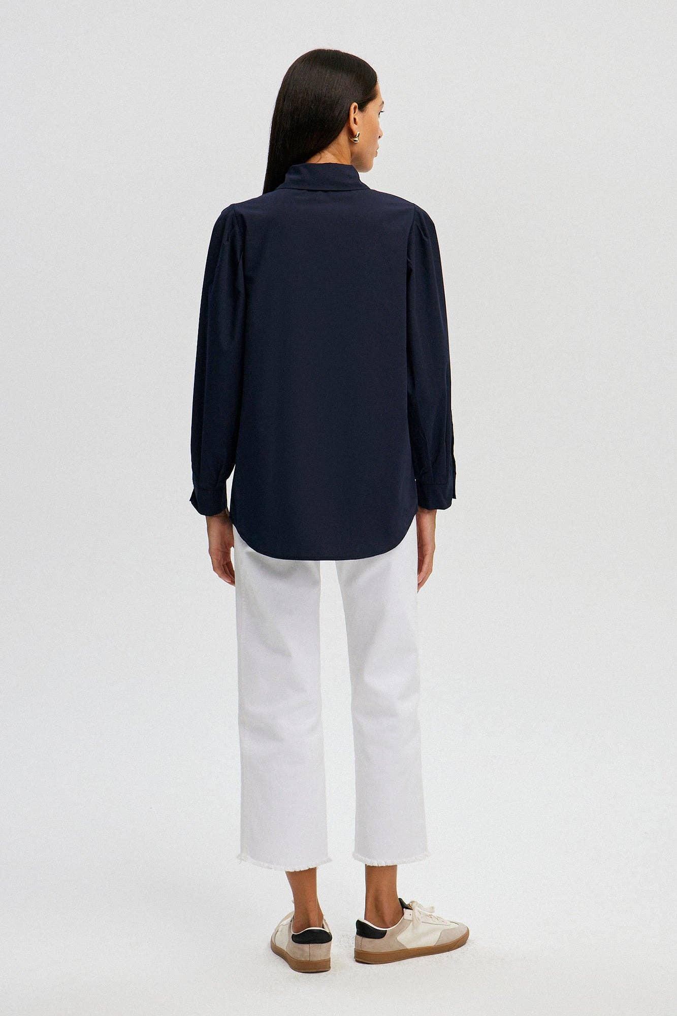 Camicia con maniche plissettate