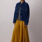 Pantaloni gonna a gamba larga senape con vita elasticizzata