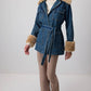 Giacca in denim con bordo in ecopelliccia