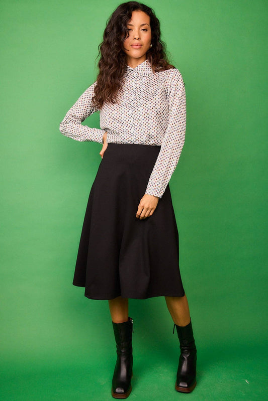 Camicia fantasia cupcake con bottoni blu