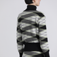 Giacca in maglia jacquard geometrica