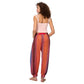 Pantaloni estivi lunghi boho in rayon multicolore