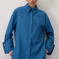 Camicia in popeline con polsini ampi