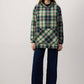 Felpa con cappuccio a quadri oversize