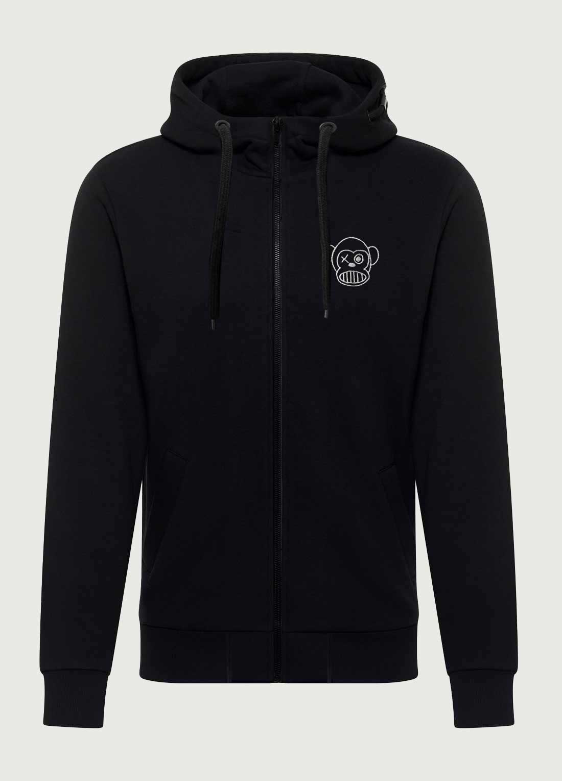 Felpa con cappuccio con zip Chimp nera