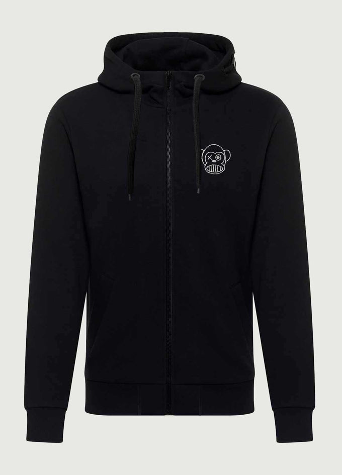 Felpa con cappuccio con zip Chimp nera