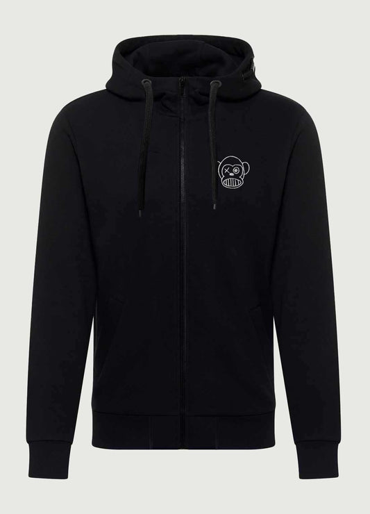 Felpa con cappuccio con zip Chimp nera