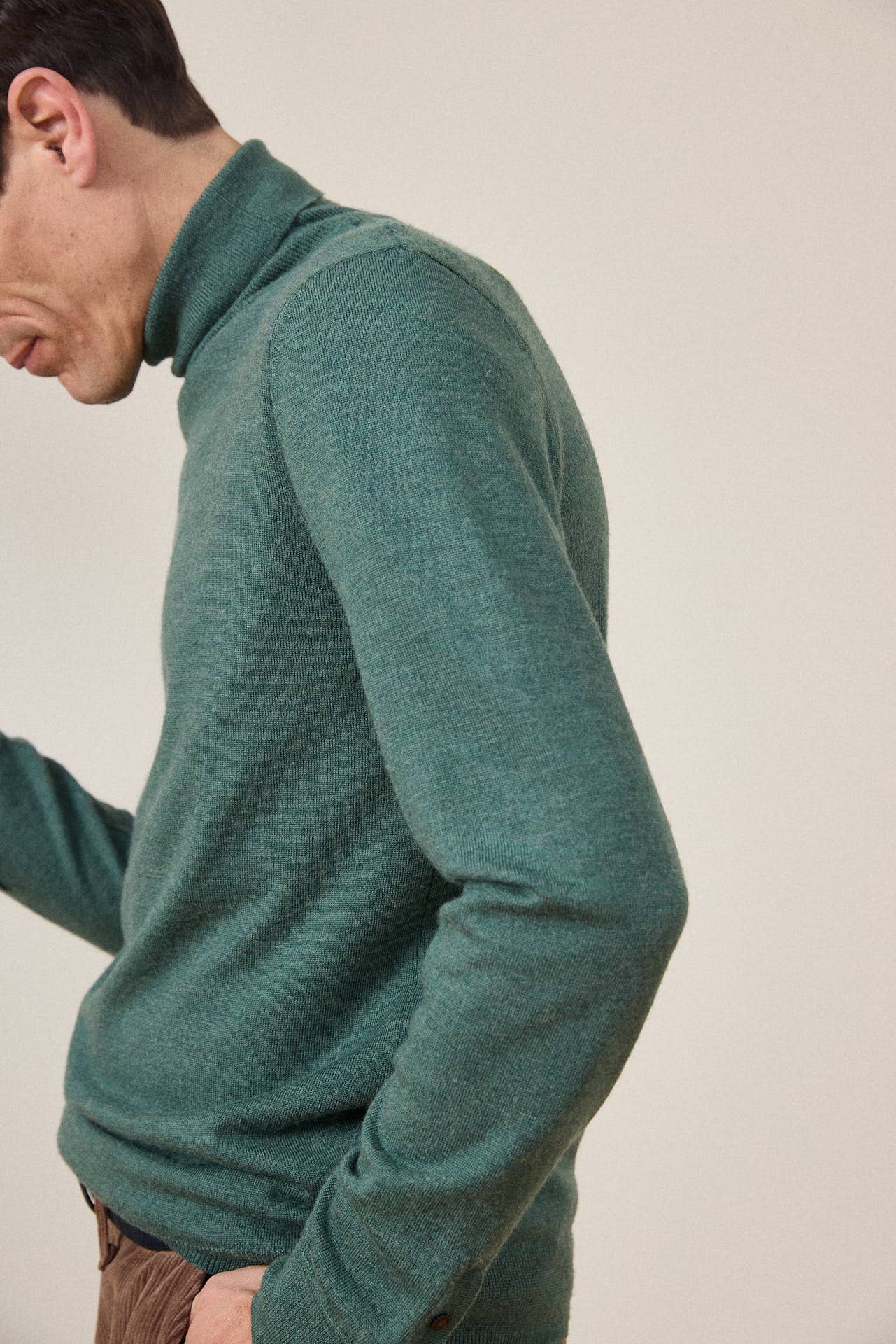 Maglione dolcevita in lana merino Radieux verde