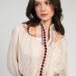 Camicia Sulyvan a righe in voile di cotone con ricami
