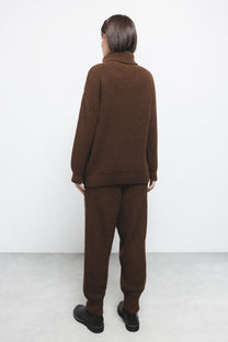 Pantaloni jogger in maglia a coste