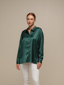 Camicia satinata da donna in poliestere