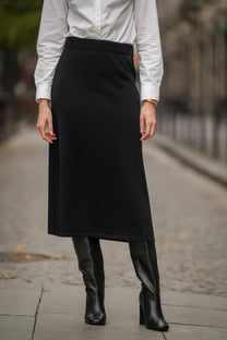 Gonna in maglia midi a vita elastica