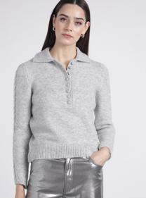 Polo in maglia con maniche a treccia