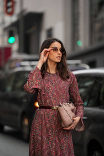 Abito lungo con stampa paisley