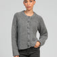 Cardigan in maglia grigia mélange con bottoni