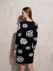 Abito in maglia con motivo floreale