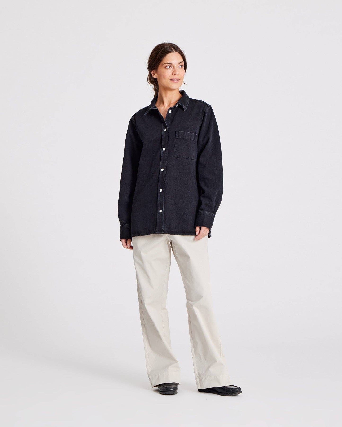 Camicia Kamilla in denim nera