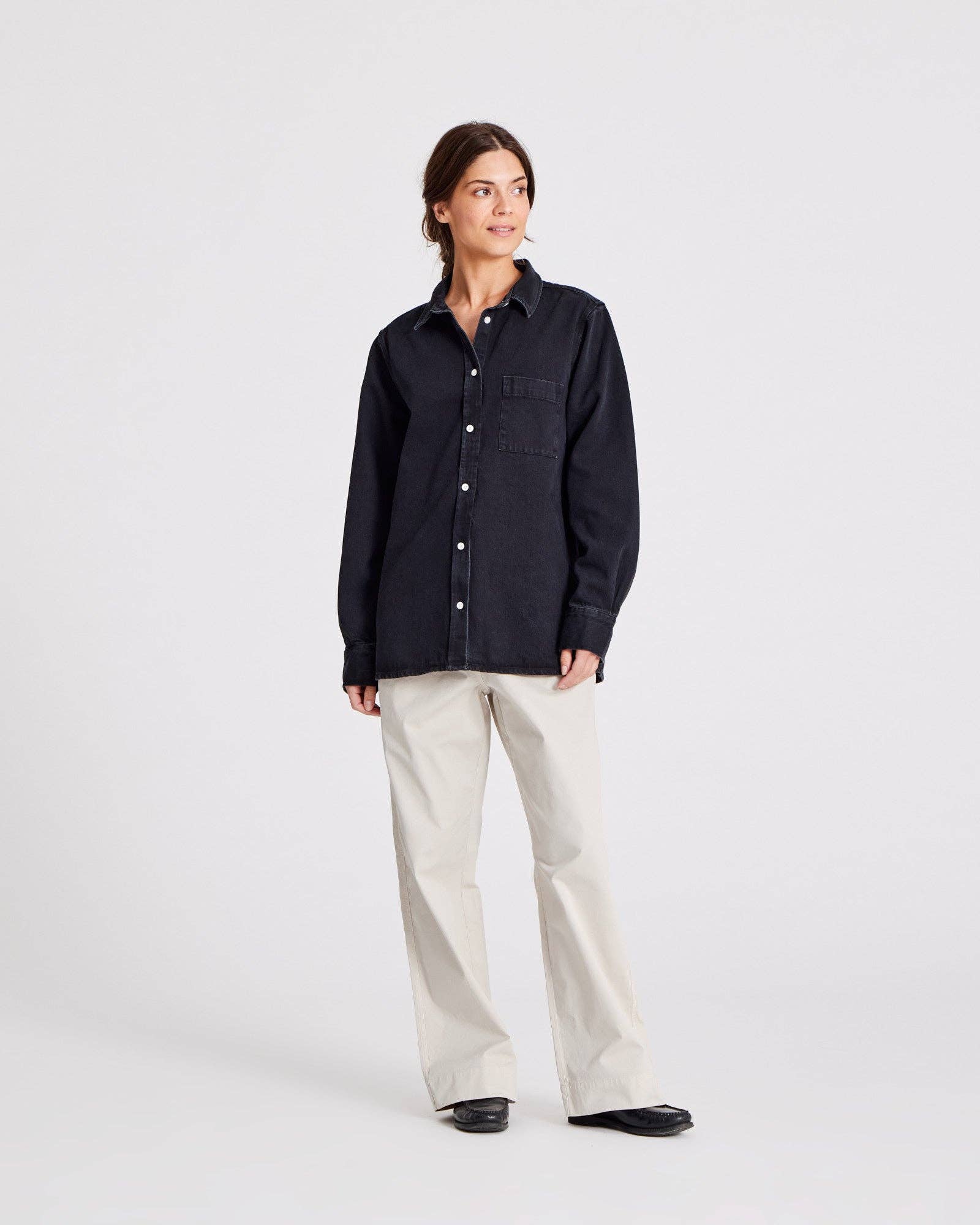 Camicia Kamilla in denim nera
