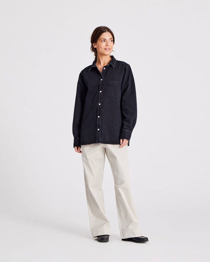 Camicia Kamilla in denim nera