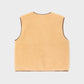 Gilet sherpa smanicato con zip beige da donna