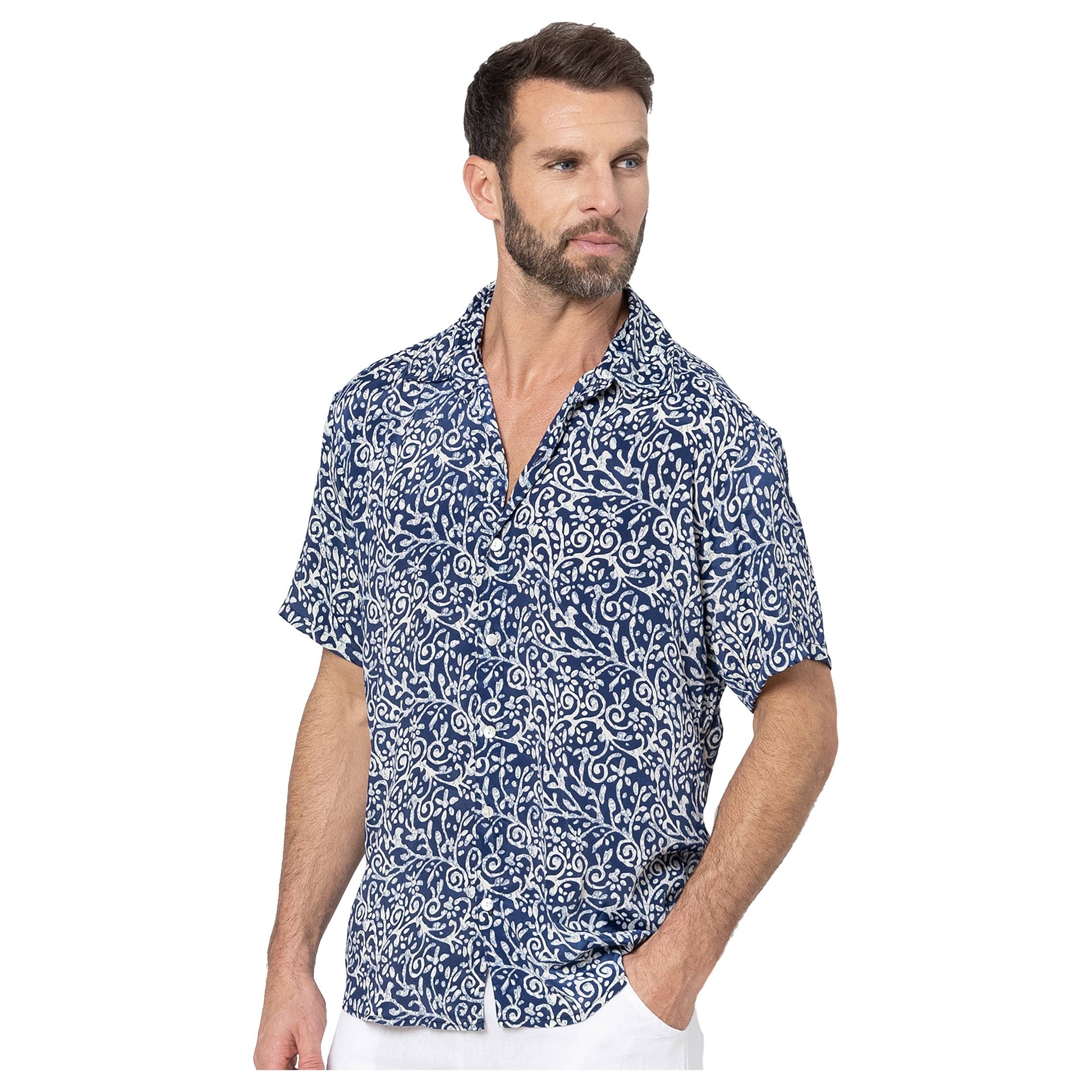 Camicia estiva a maniche corte con stampa