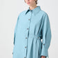 Camicia asimmetrica con cintura in misto cotone