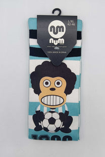 Calzini unisex con scimmia e pallone da calcio