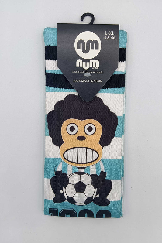 Calzini unisex con scimmia e pallone da calcio