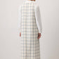 Abito gilet lungo in tweed a quadri con scollo a V