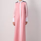 Abito camicia maxi bicolore a righe in cotone misto