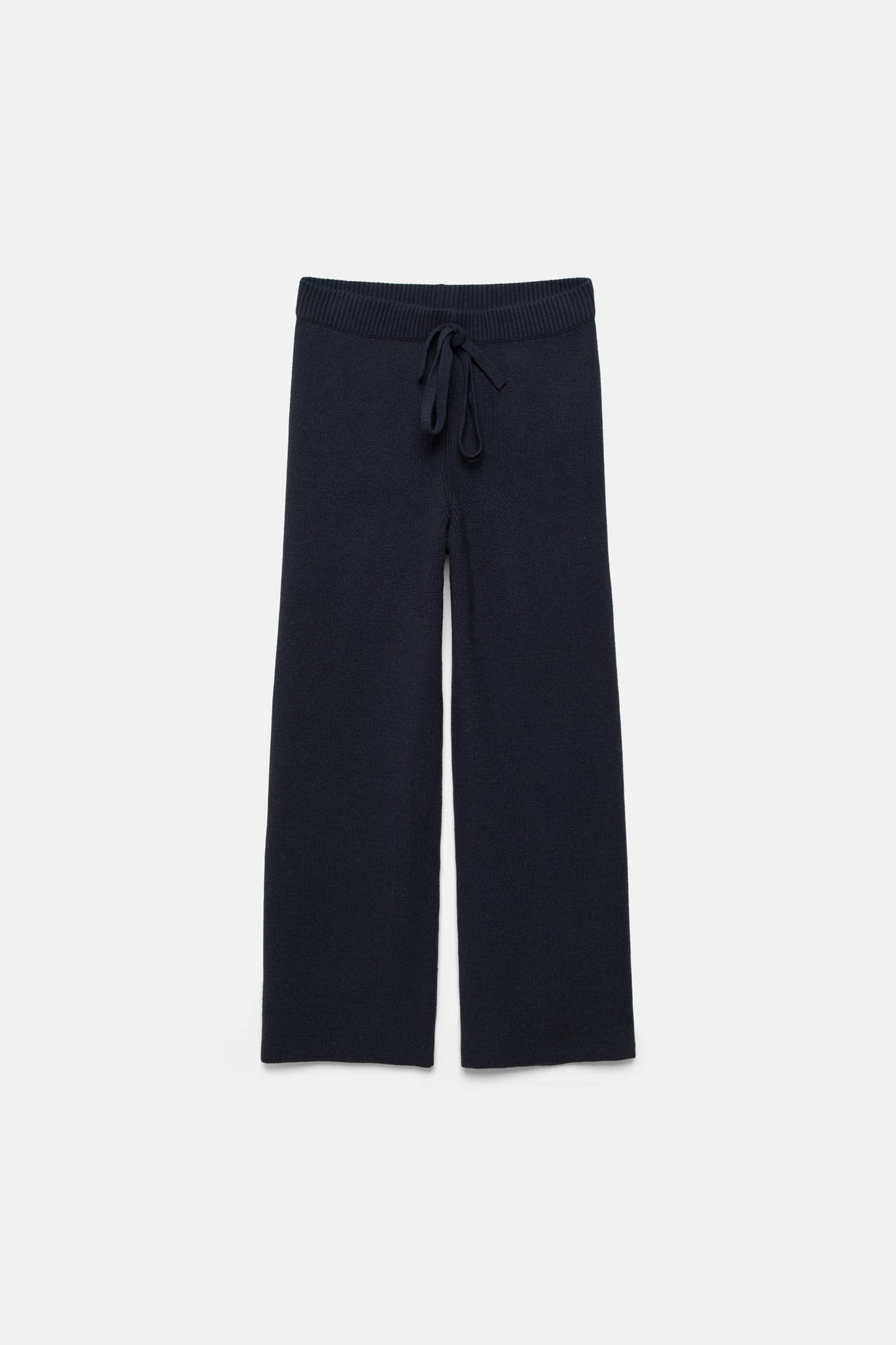 Pantaloni palazzo in maglia con vita elasticizzata