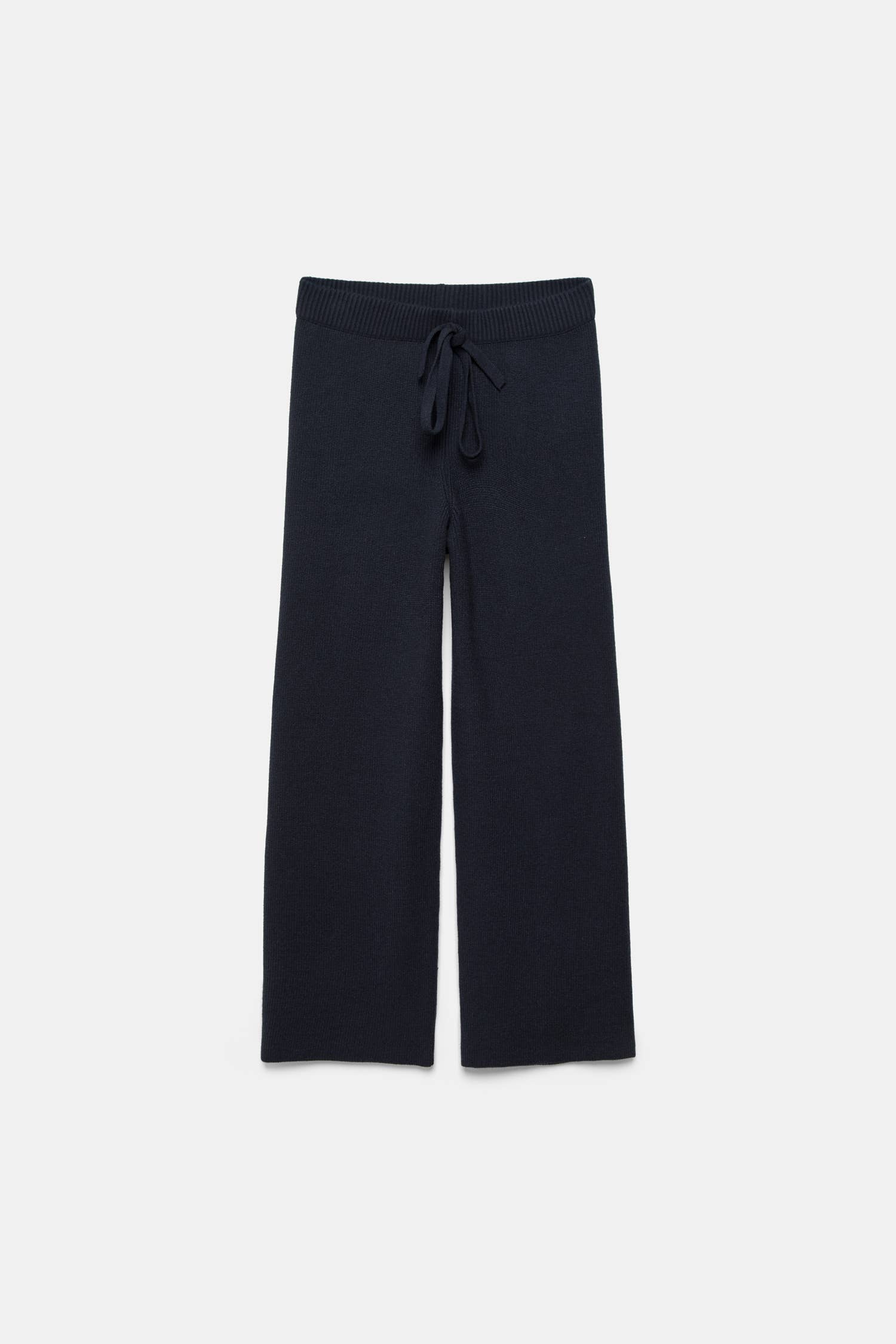Pantaloni palazzo in maglia con vita elasticizzata