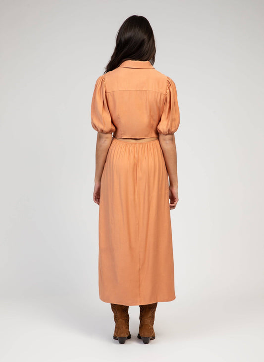 Abito chemisier midi Malida terracotta