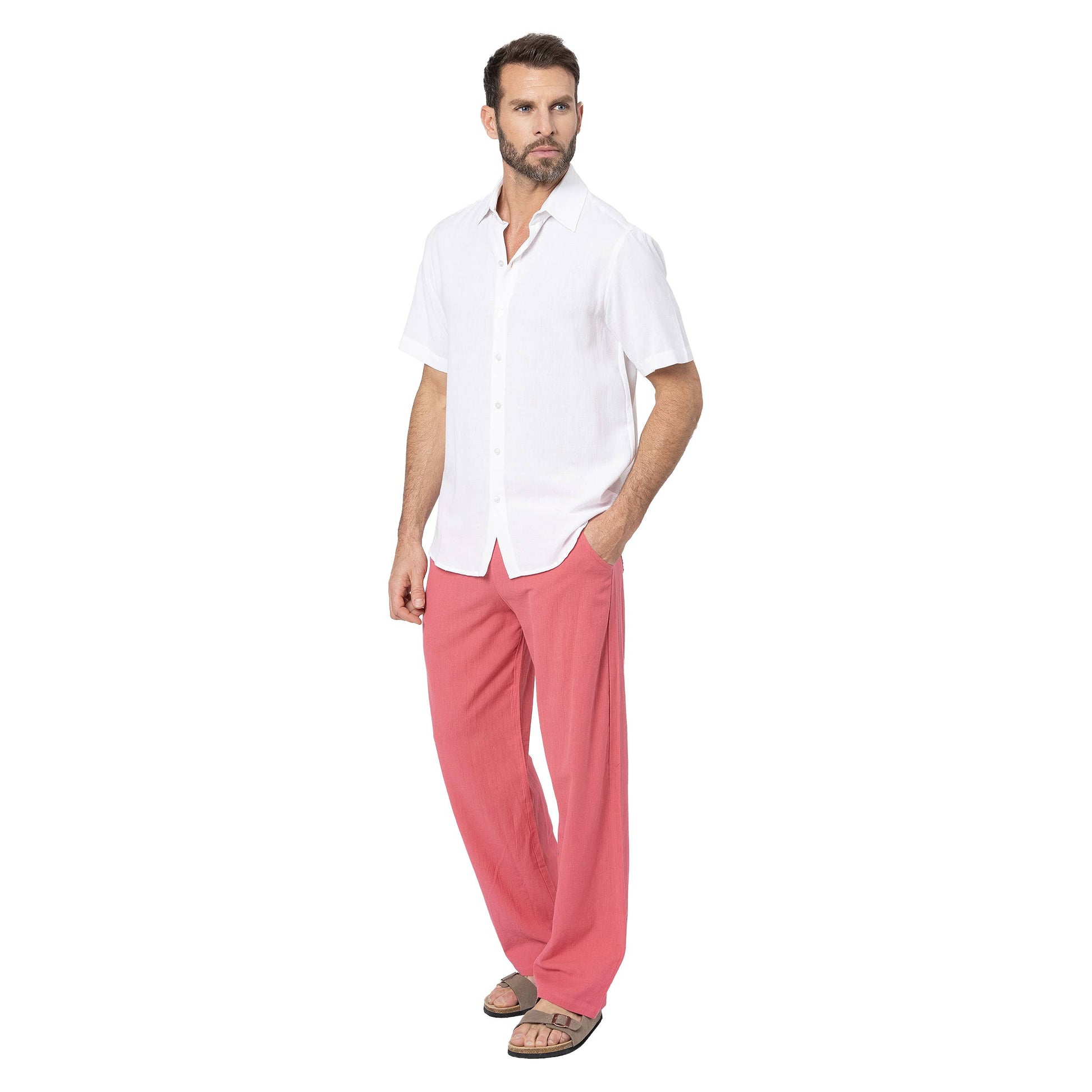 Pantaloni lunghi estivi da uomo in misto lino