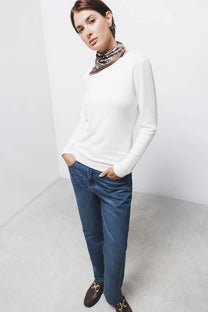 Maglione in maglia rasata con girocollo