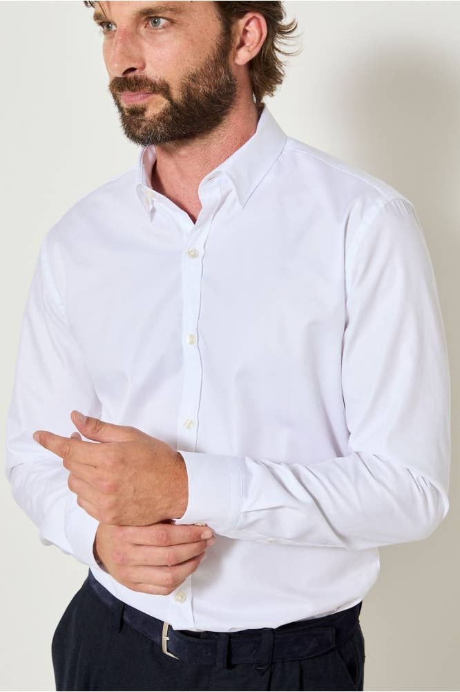 Camicia bianca Torneo Angelo in cotone GOTS
