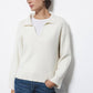 Maglione a maglia rasata con collo polo