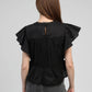 Blusa nera Salek con volant