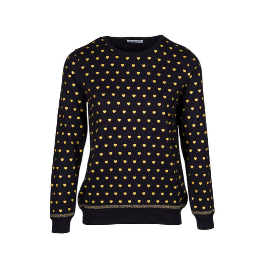 Maglia girocollo con micro cuori e dettagli lurex