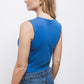 Top basic senza maniche con scollo a V